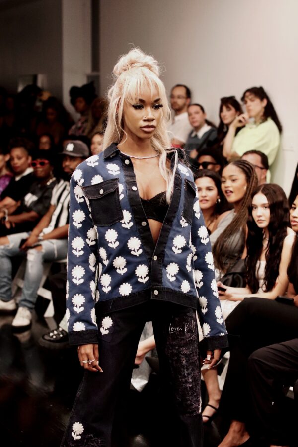 1 OF 1 "LOVE, KELLY" DENIM FLORAL JACKET / NYFW SZN 1 / COLLECTION 3 - Image 2
