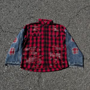 1 OF 1 FLANNEL DENIM “LOVE, KELLY” BUTTON UP / NYFW SZN 1 / COLLECTION 3
