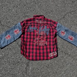 1 OF 1 FLANNEL DENIM “LOVE, KELLY” BUTTON UP / NYFW SZN 1 / COLLECTION 3