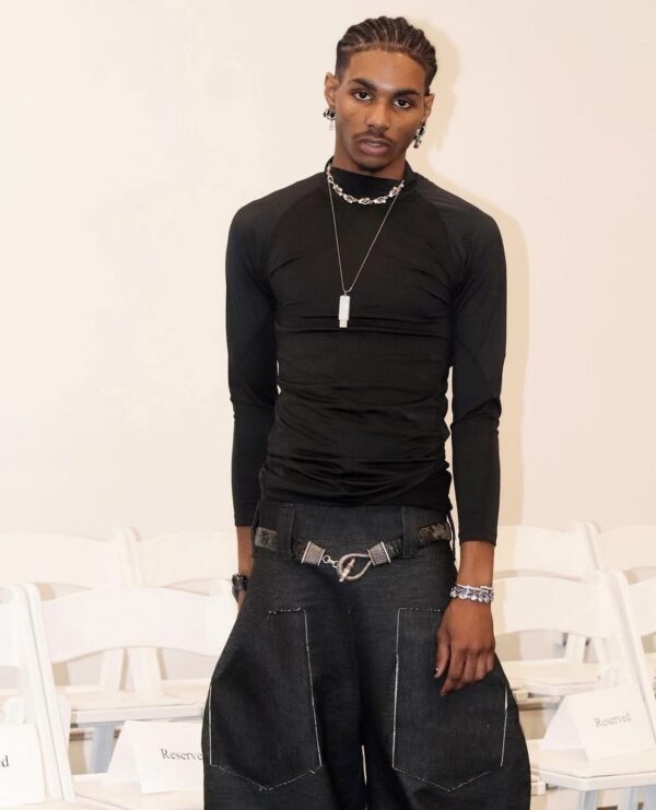 1 OF 1 DENIM LONG FRONT POCKET "LOVE, KELLY" JEANS / NYFW SZN 1 / COLLECTION 2 - Image 3