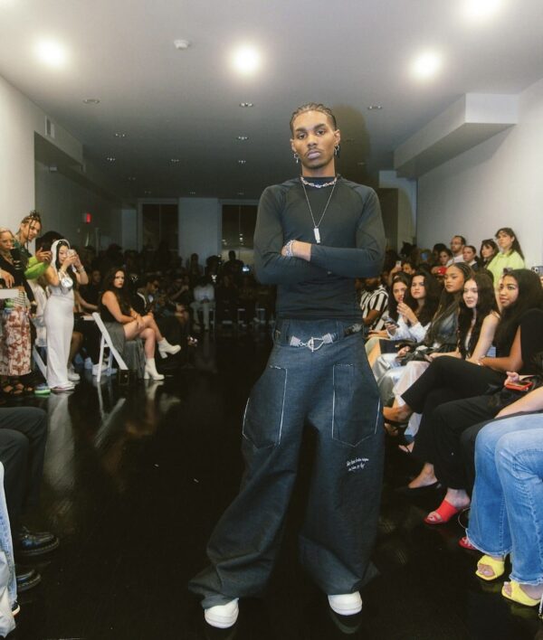 1 OF 1 DENIM LONG FRONT POCKET "LOVE, KELLY" JEANS / NYFW SZN 1 / COLLECTION 2