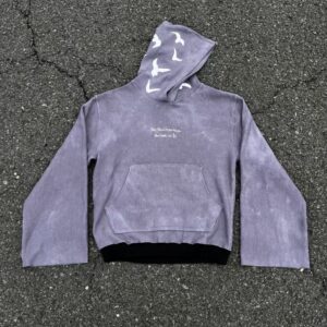 1 OF 1 GREY + PURPLE “LOVE, KELLY” FLYING BIRDS HOODIE / NYFW SZN 1 / COLLECTION 2