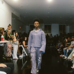 1 OF 1 GREY + PURPLE “LOVE, KELLY” FLYING BIRDS HOODIE / NYFW SZN 1 / COLLECTION 2
