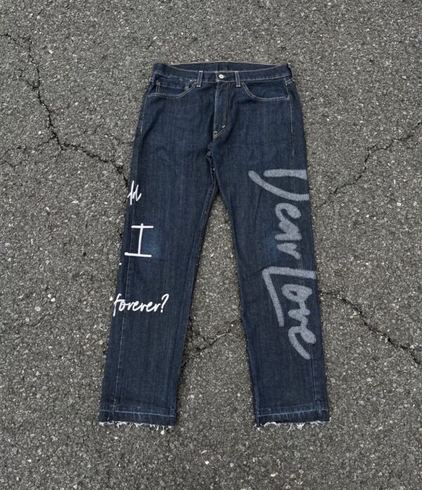 "DEAR LOVE, SHOULD I WAIT FOREVER?" EMBROIDERED JEANS / NYFW SZN 1 / COLLECTION 1